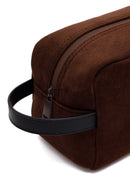 Male Brown Suede Mini Handbag | Derimod