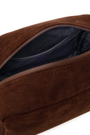Male Brown Suede Mini Handbag | Derimod