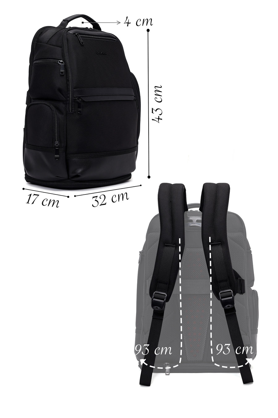 D-Pack Unisex Black Backpack