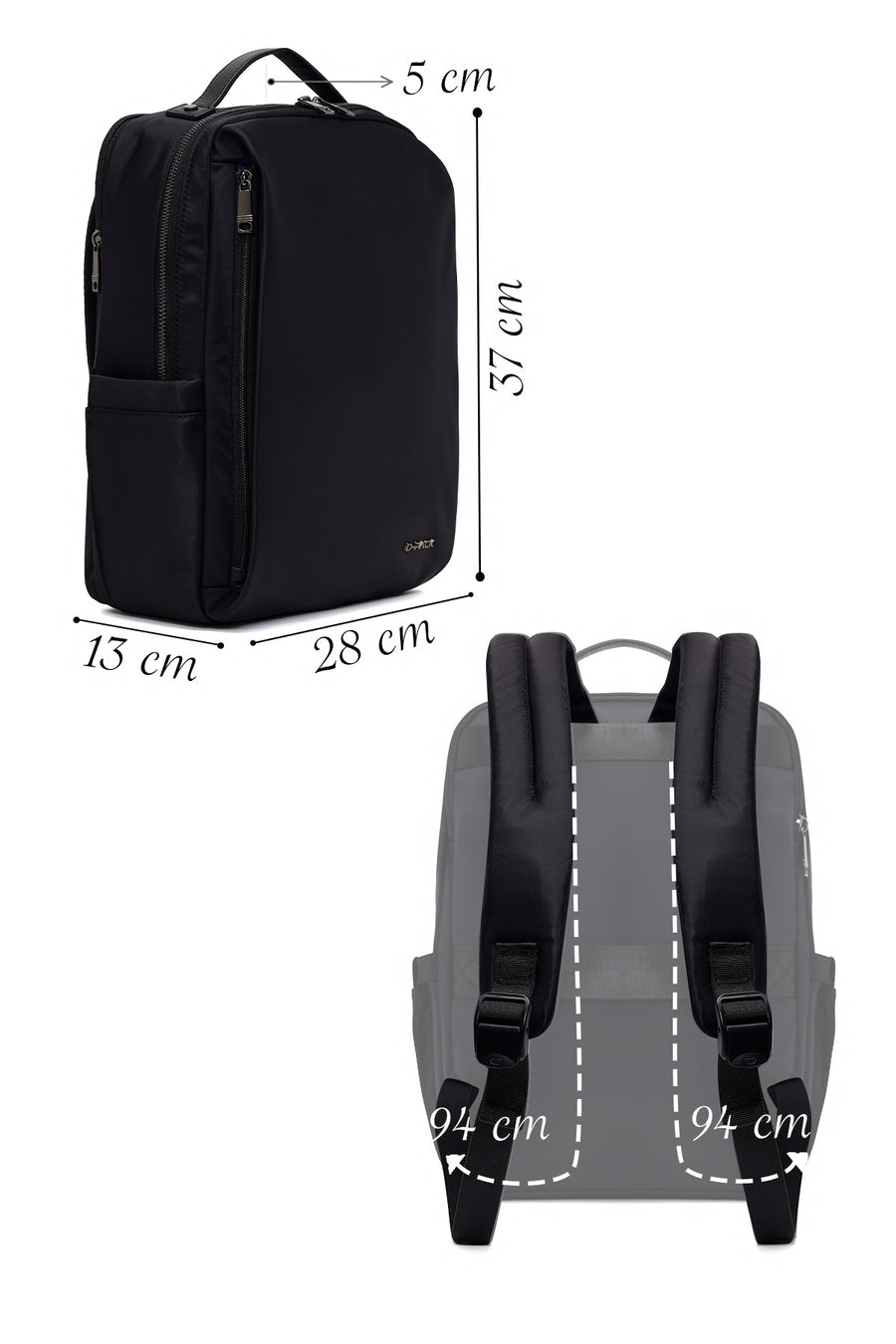 D-Pack Unisex Black Backpack