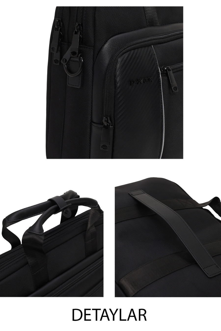 D-Pack Male Black Fabric Briefcase