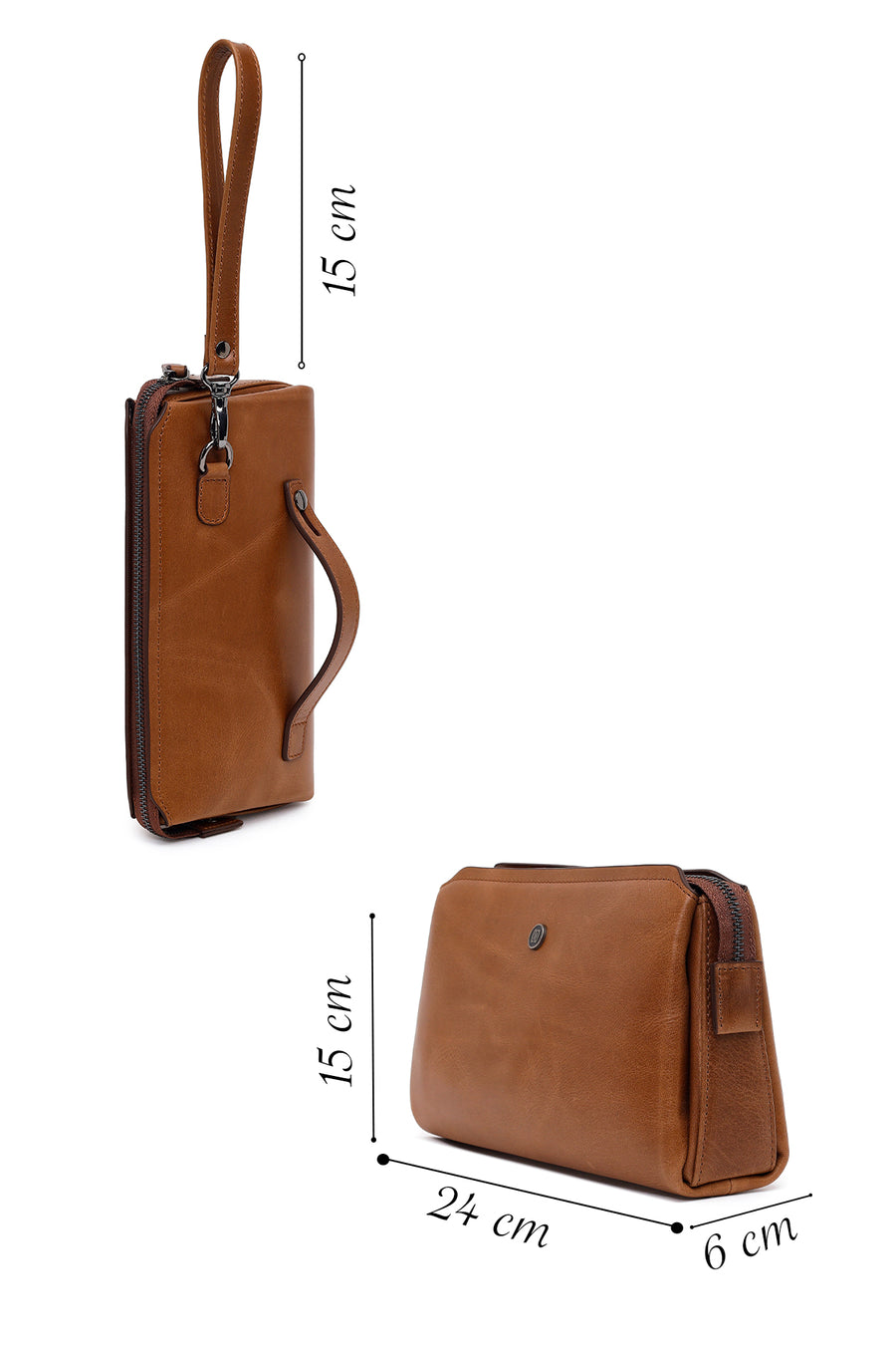 Male Brown Leather Handbag
