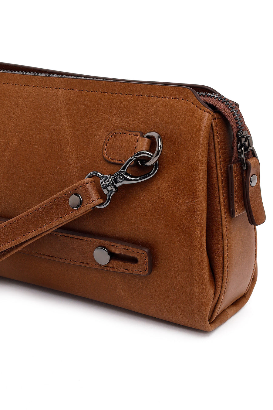 Male Brown Leather Handbag
