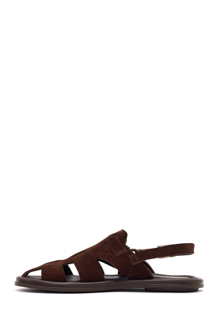 Woman Brown Suede Leather Sandals