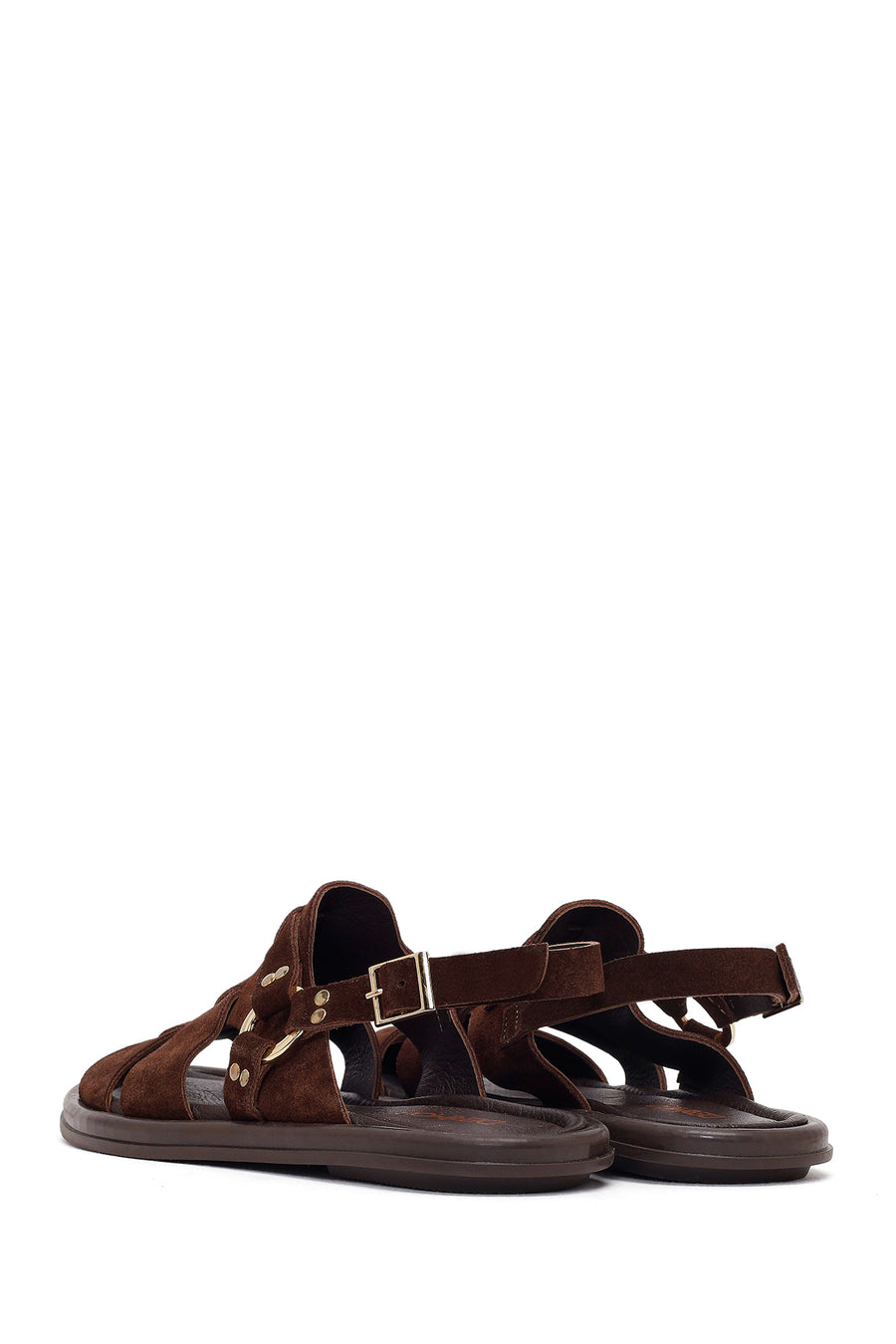 Woman Brown Suede Leather Sandals