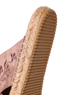 Woman Dark Powder Patterned Suede Espadrilles Slipper | Derimod