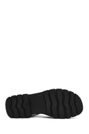 Woman Black Strappy Thick-Soled Leather Sandals | Derimod