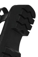 Woman Black Strappy Thick-Soled Leather Sandals | Derimod