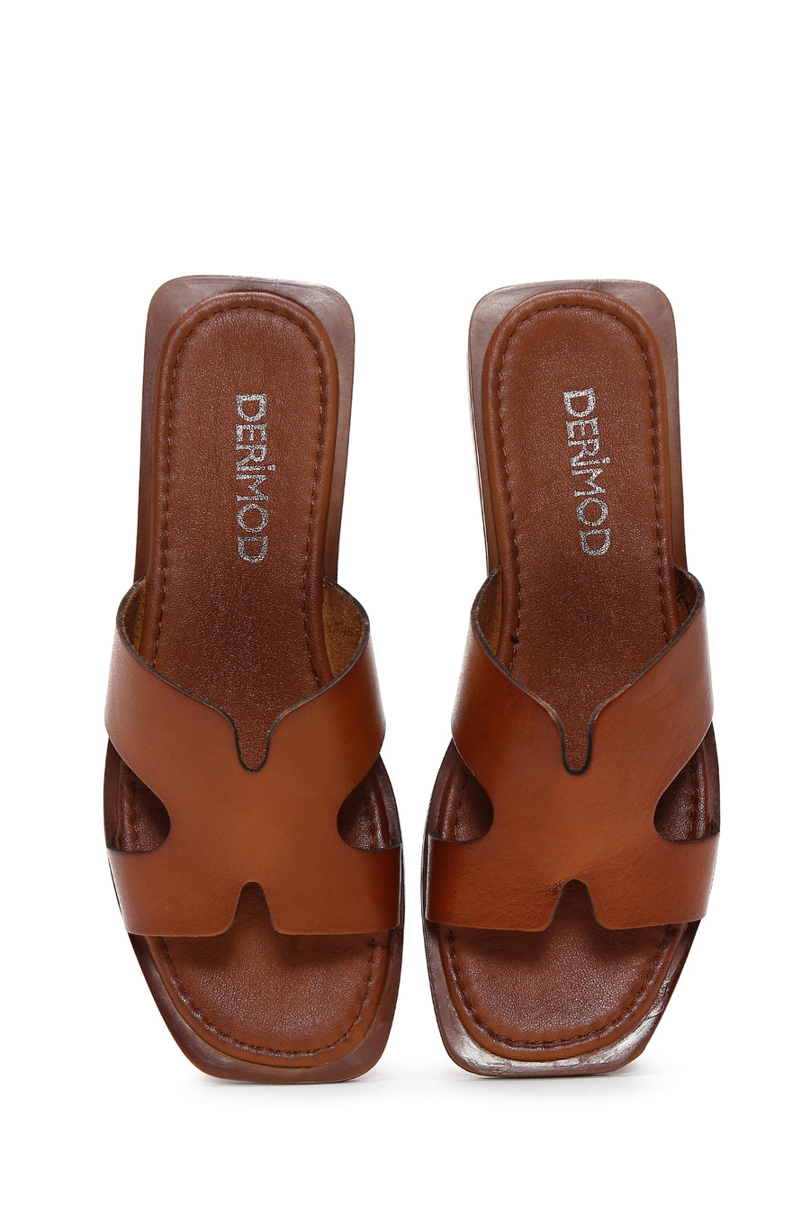 Women's Tan Leather Slippers
