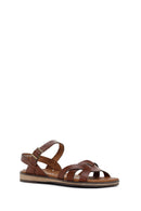 Women's Brown Buckle Leather Bodrum Sandals | Derimod