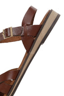 Women's Brown Buckle Leather Bodrum Sandals | Derimod