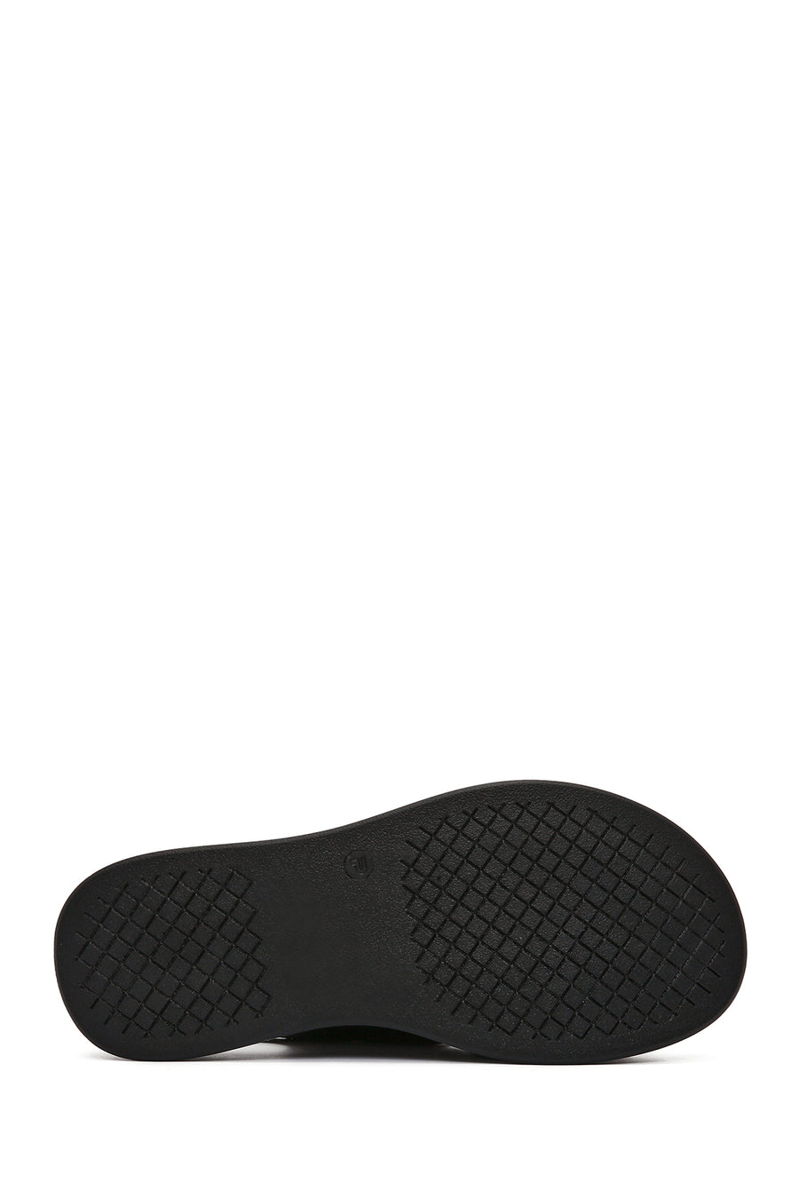 Women's Black Chunky Sole Leather Comfort Sandals