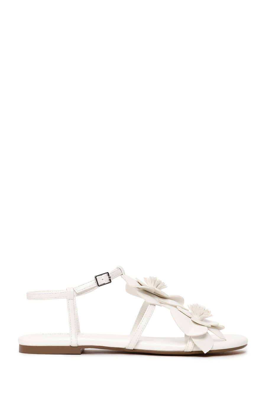 Woman White Ankle-Buckle Floral Sandal 26SFD441718 | Derimod