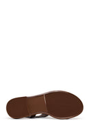 Woman Brown Buckled Suede Thong Sandal | Derimod