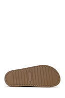 Woman Brown Buckled Suede Slipper | Derimod