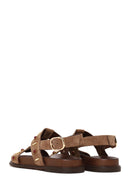 Women's Mink Stone Suede Leather Sandals | Derimod