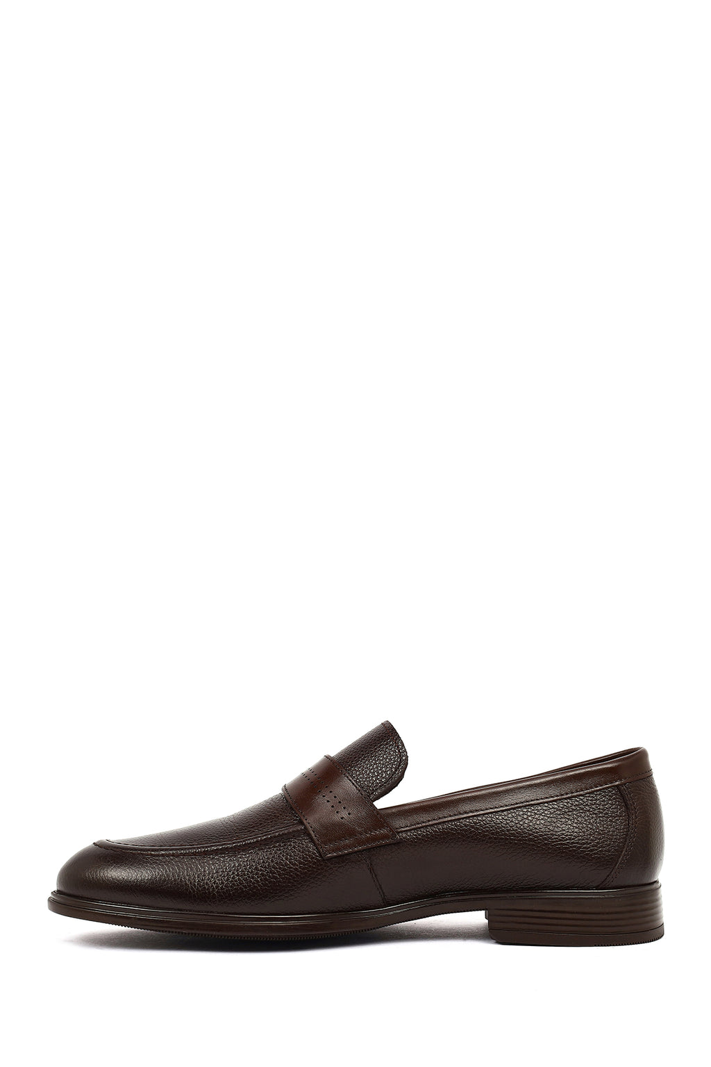 Erkek Kahverengi Deri Klasik Loafer