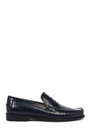 Erkek Lacivert Deri Klasik Loafer | Derimod