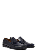 Erkek Lacivert Deri Klasik Loafer | Derimod