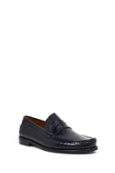 Erkek Lacivert Deri Klasik Loafer | Derimod