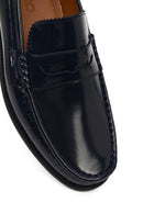 Erkek Lacivert Deri Klasik Loafer | Derimod