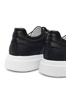 Men's Black Lace-up Thick-Sole Leather Sneaker | Derimod