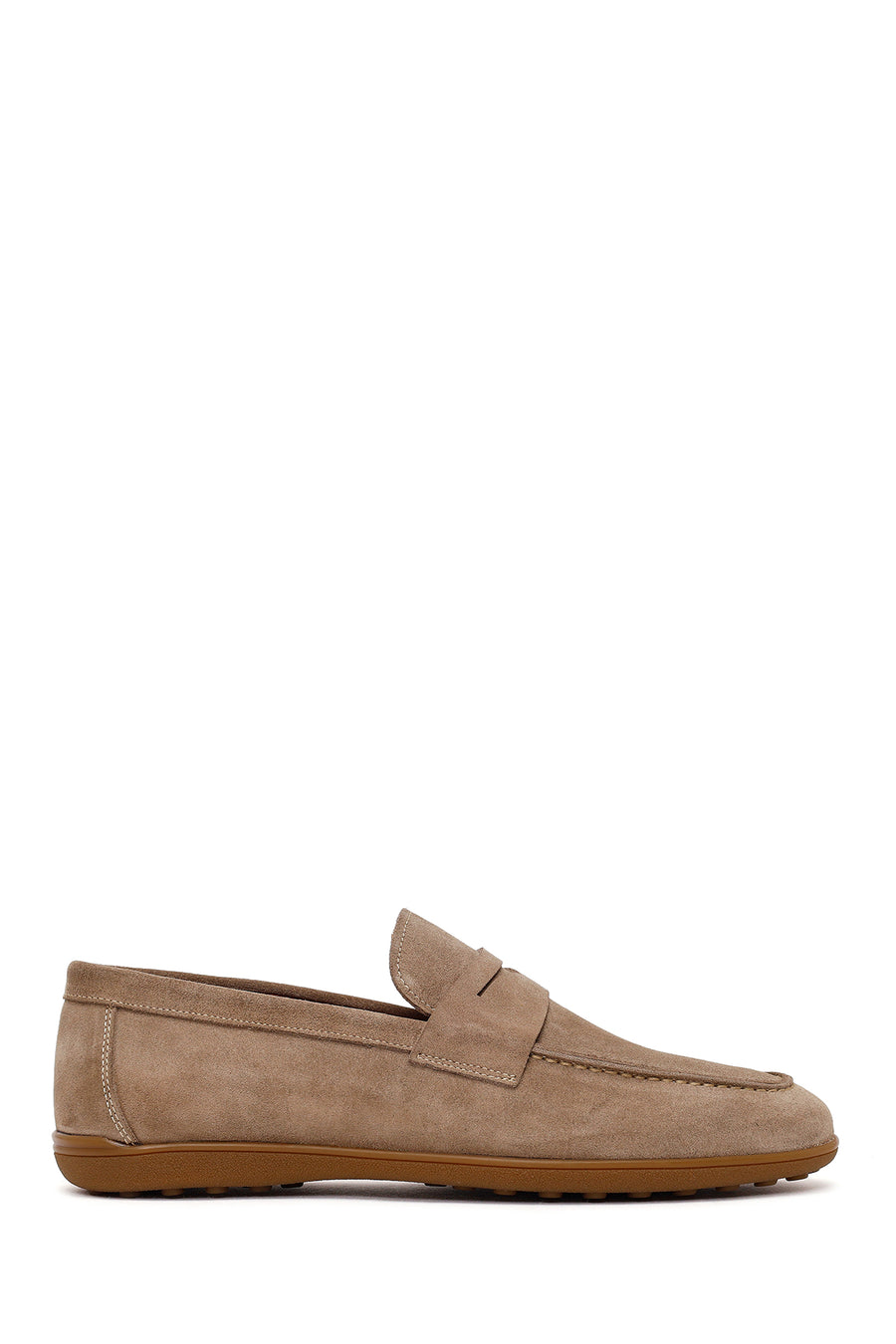 Erkek Bej Süet Deri Loafer 26SFD620710 | Derimod