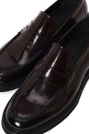 Men's Burgundy Chunky Leather Loafers | Derimod