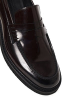 Men's Burgundy Chunky Leather Loafers | Derimod
