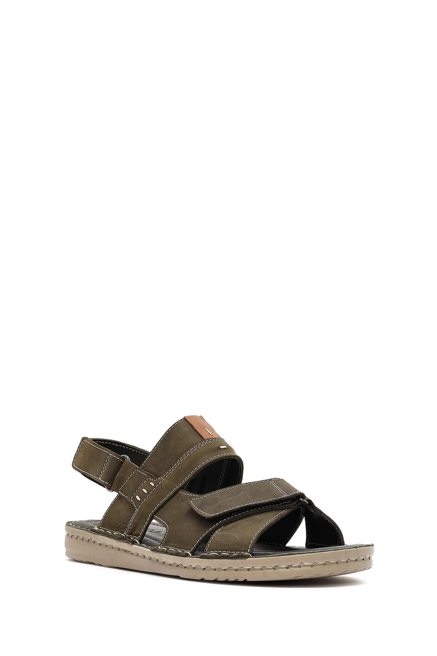 Men's Khaki Leather Sandals
