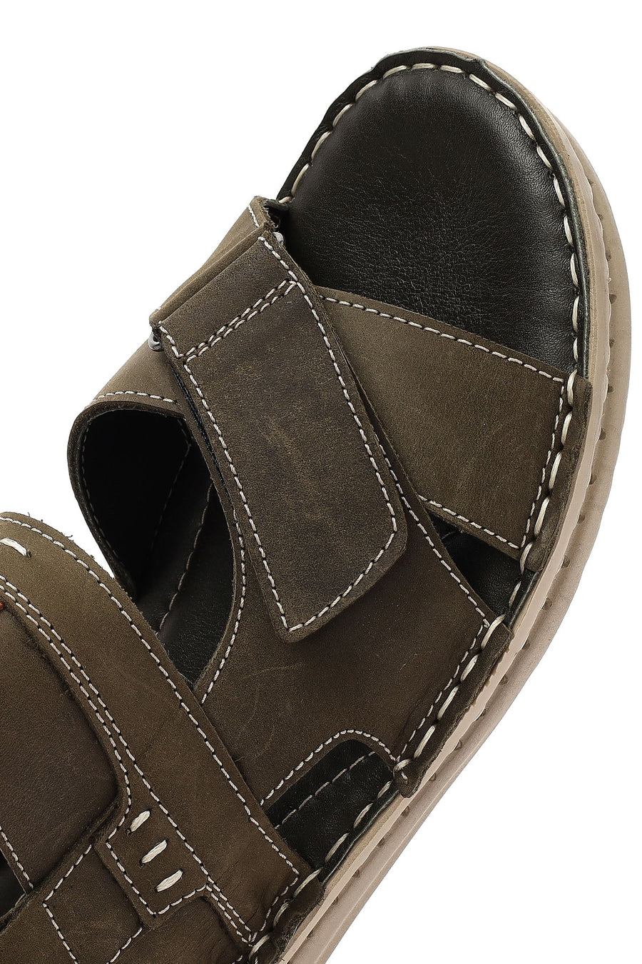 Men's Khaki Leather Sandals