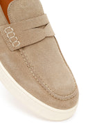 Erkek Bej Süet Deri Casual Loafer | Derimod