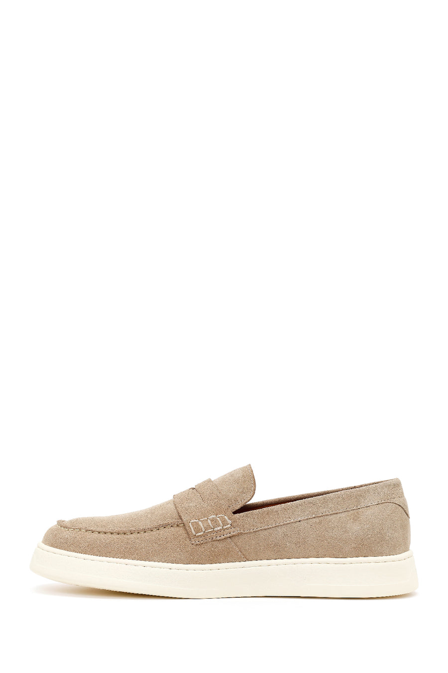 Erkek Bej Süet Deri Casual Loafer