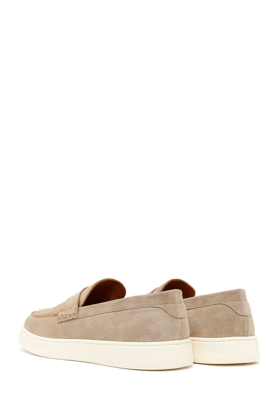 Erkek Bej Süet Deri Casual Loafer