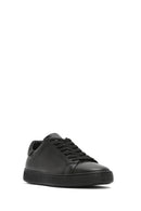 Erkek Siyah Bağcıklı Deri Sneaker | Derimod