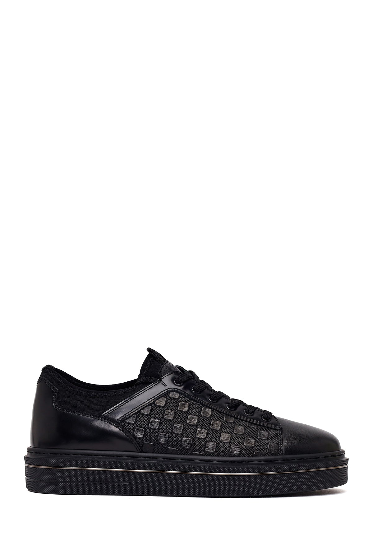 Male Black Lace-Up Leather Sneaker 26SFD640714 | Derimod