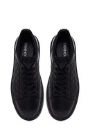 Male Black Lace-Up Leather Sneaker | Derimod