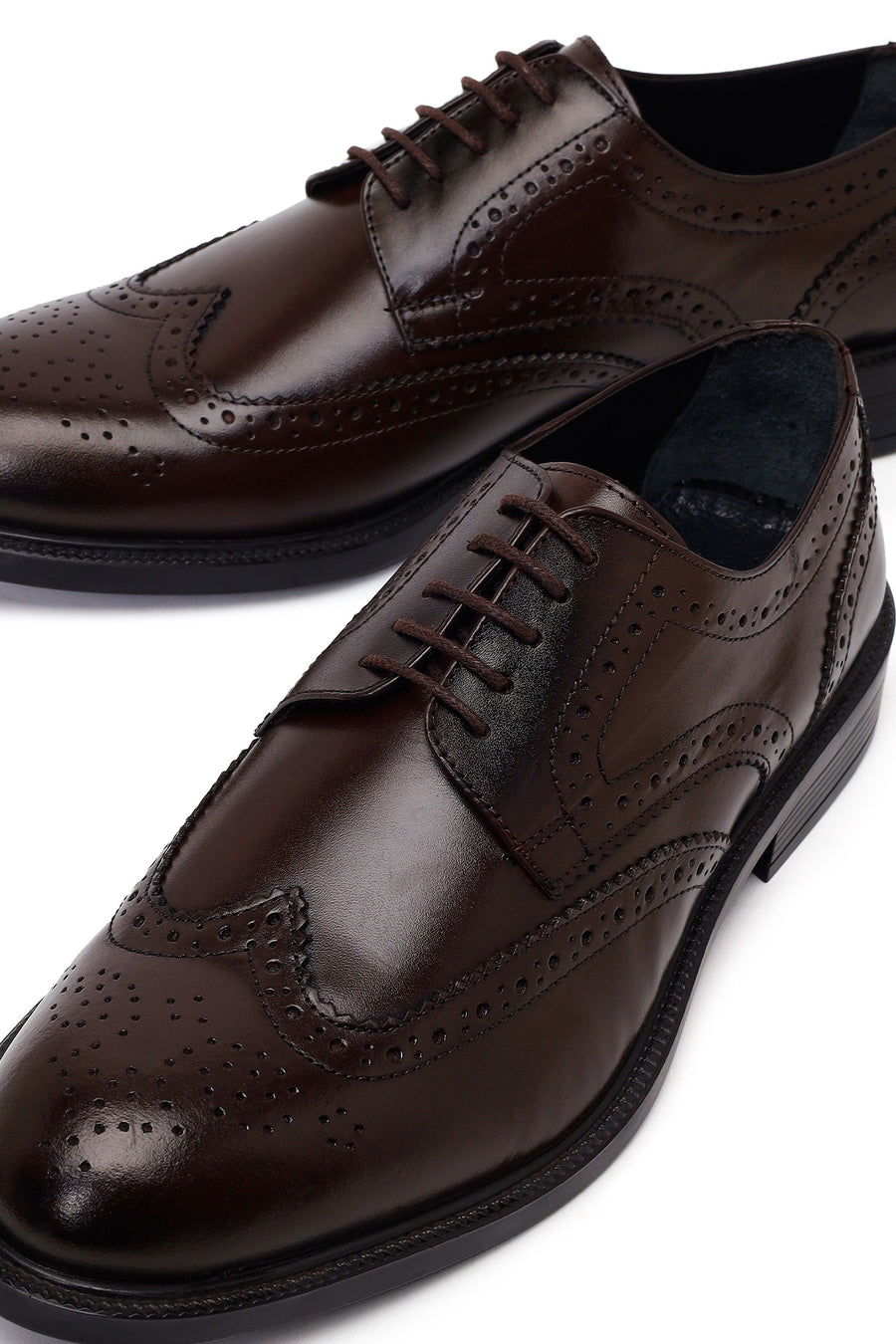Male Brown Lace-Up Leather Classic Shoes