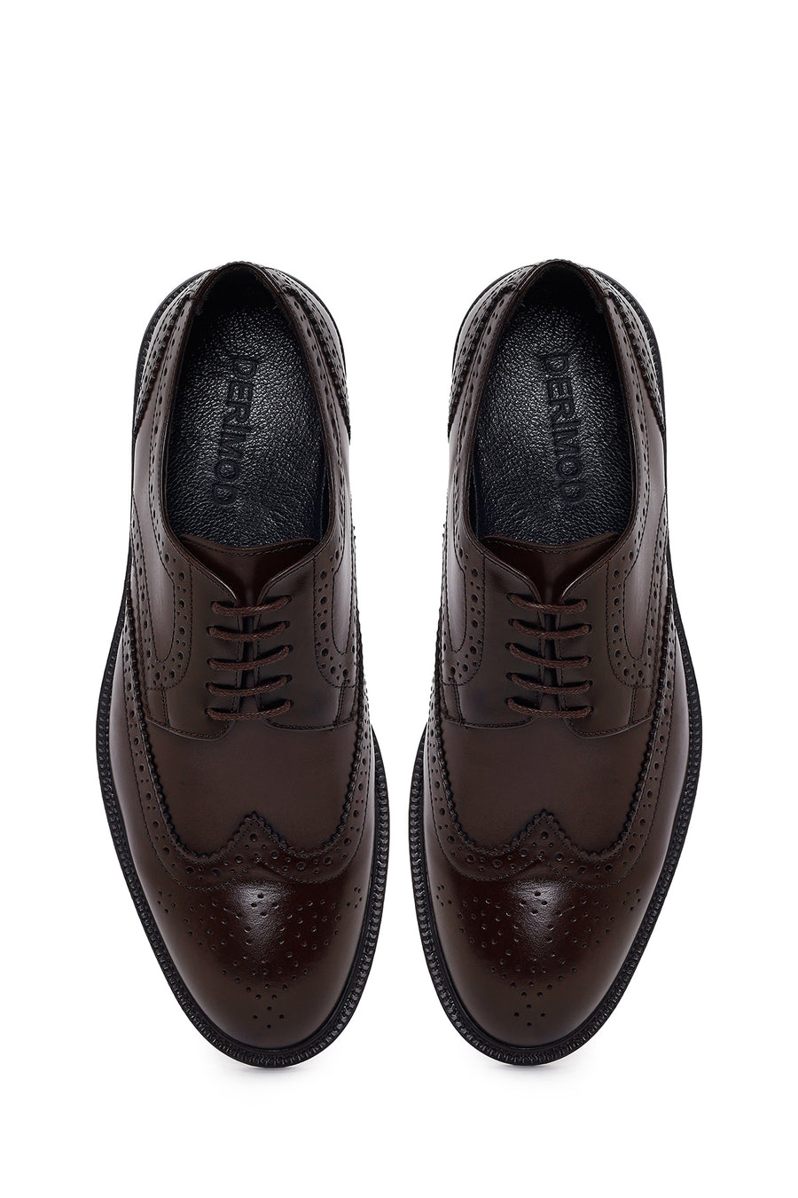 Male Brown Lace-Up Leather Classic Shoes