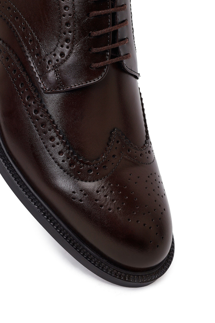 Male Brown Lace-Up Leather Classic Shoes