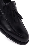 Erkek Siyah Püsküllü Deri Klasik Loafer | Derimod