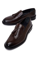 Male Brown Tasselled Leather Classic Loafer | Derimod