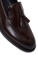 Male Brown Tasselled Leather Classic Loafer | Derimod