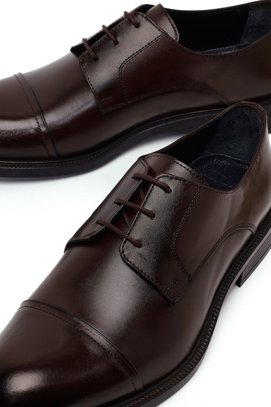 Male Brown Lace-Up Leather Classic Shoes