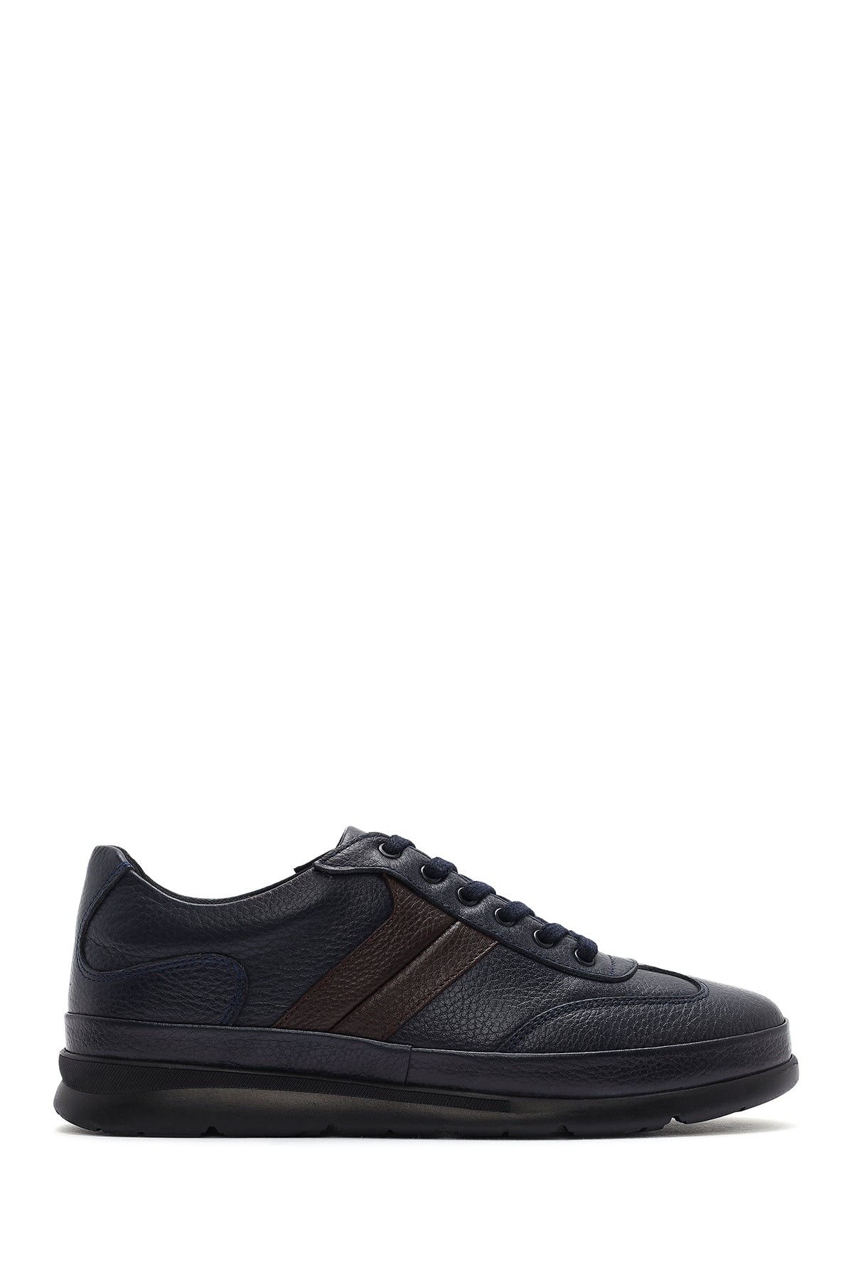 Erkek Lacivert Bağcıklı Deri Casual Sneaker 26SFD6743FT | Derimod