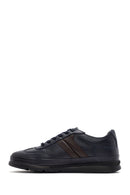 Erkek Lacivert Bağcıklı Deri Casual Sneaker | Derimod