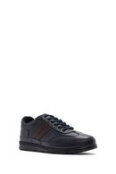 Erkek Lacivert Bağcıklı Deri Casual Sneaker | Derimod