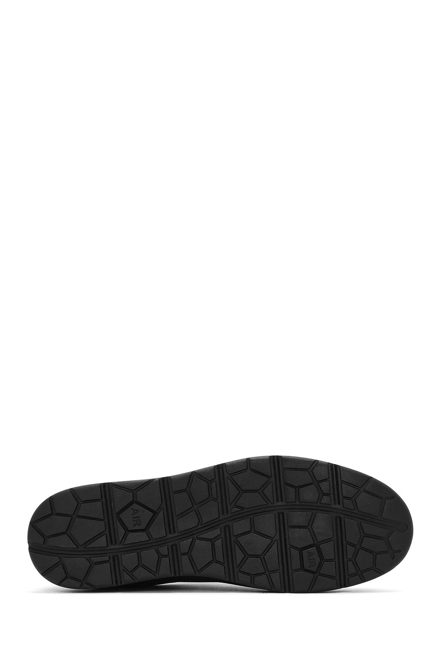 Erkek Siyah Bağcıklı Deri Sneaker
