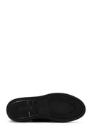 Men's Black Lace-up Thick-Sole Leather Sneaker | Derimod