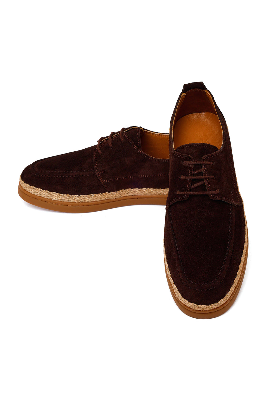 Men's Brown Lace-Up Suede Leather Casual Shoes